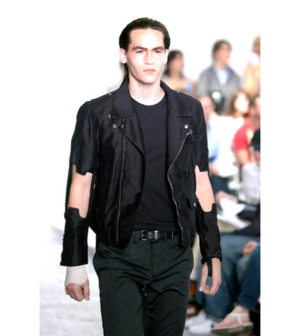 S/S2004 Helmut Lang Dragonfly cutout elbow leather biker jacket