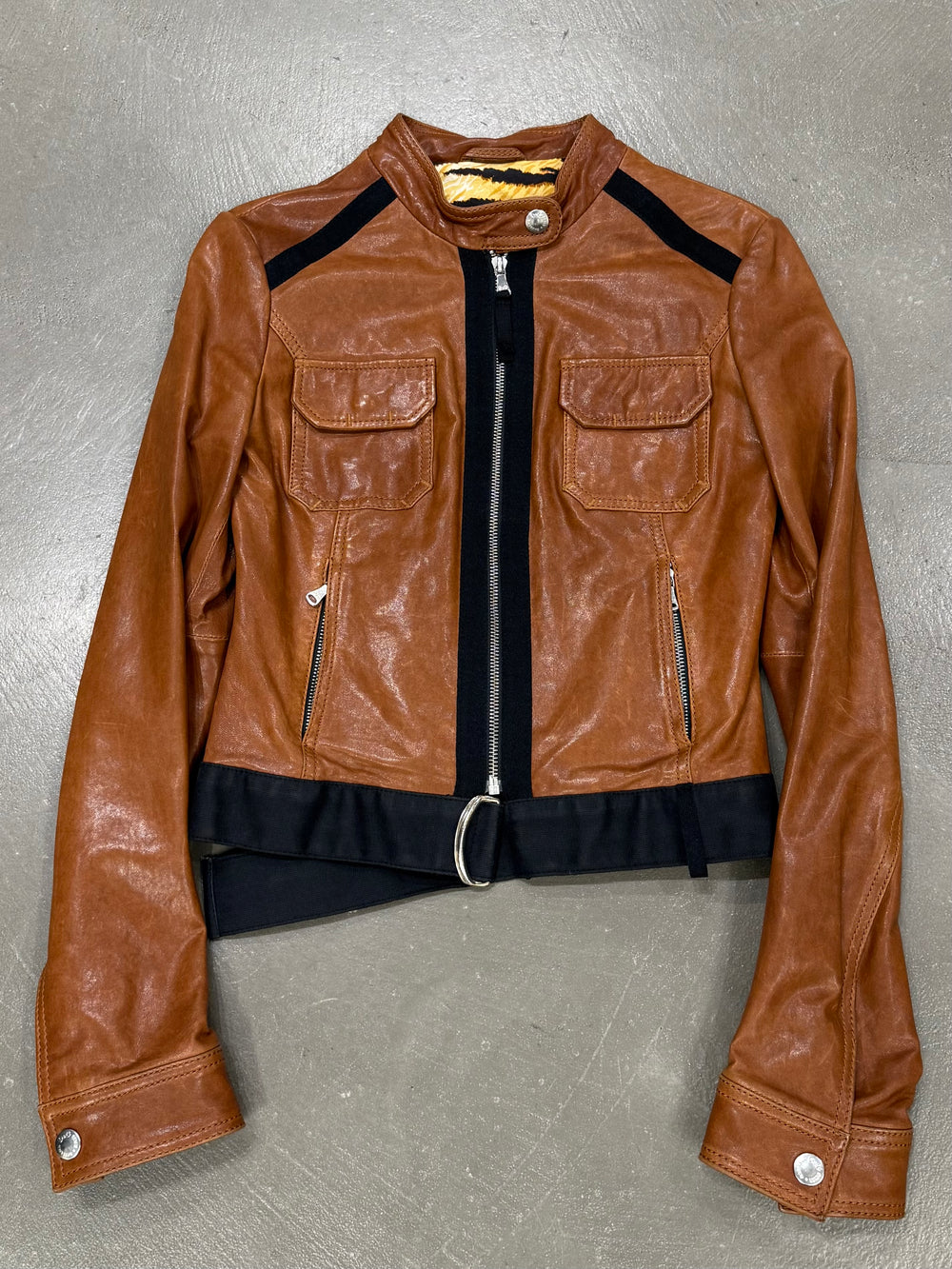 2000s Dolce & Gabbana paneled moto jacket