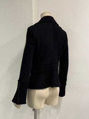Cavalli frayed asymmetric jacket