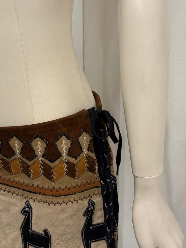 S/S2004 Dolce & Gabbana runway leather mini skirt