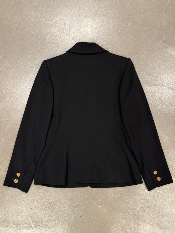 1990s Yves Saint Laurent  wool skirt suit with gold buttons