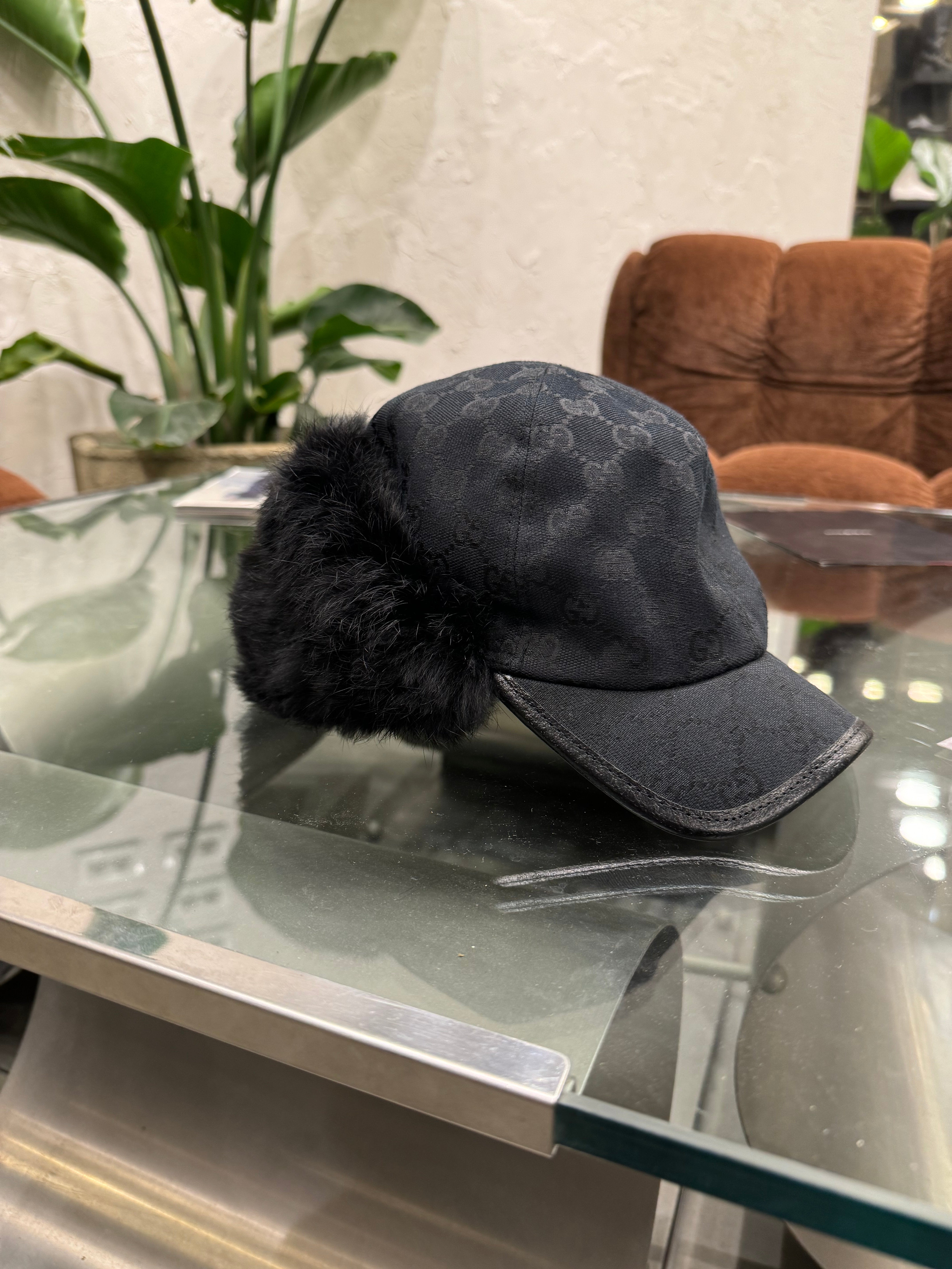 2000s Gucci by Tom Ford monogram fur trapper hat