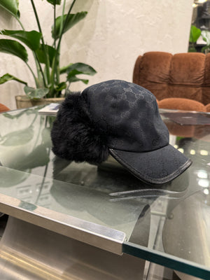 2000s Gucci by Tom Ford monogram fur trapper hat