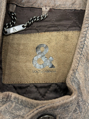 2000s Dolce & Gabbana pigskin moto biker leather jacket