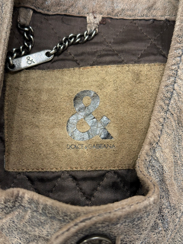 2000s Dolce & Gabbana pigskin moto biker leather jacket