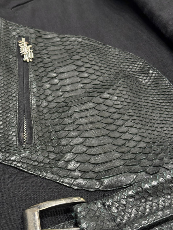 1990s Gianni Versace python leather biker jacket
