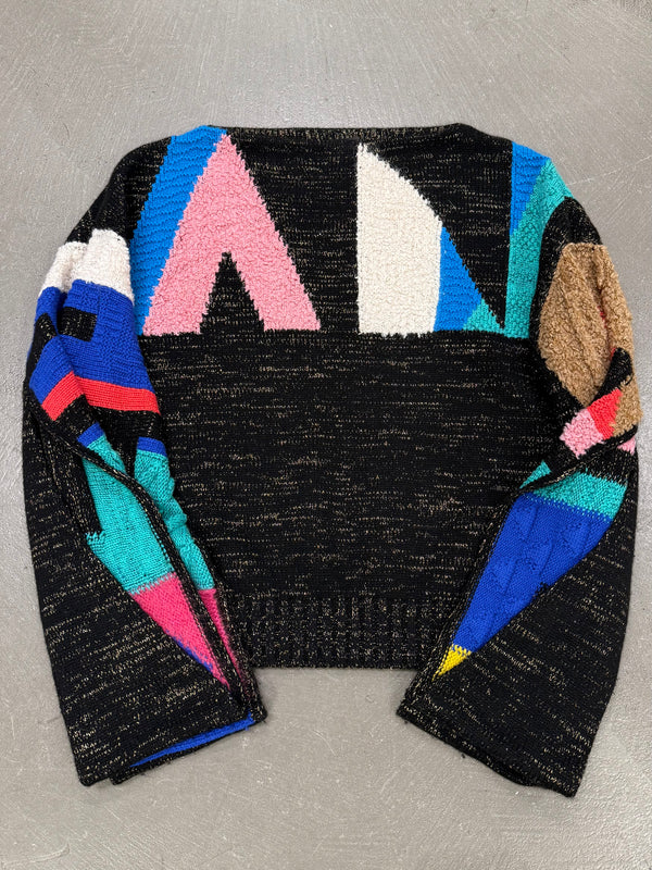 F/W1994 Chanel geometric color-block intarsia sweater