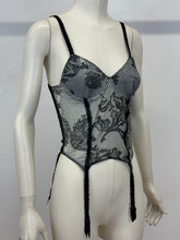 Load image into Gallery viewer, A/W2003 Roberto Cavalli floral mesh corset bustier
