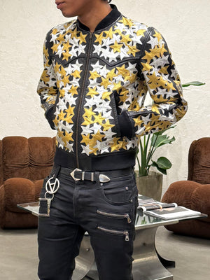 S/S2016 Saint Laurent Paris by Hedi Slimane sample stars leather bomber jacket