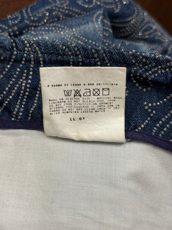 2000s Versace embellished flared denim