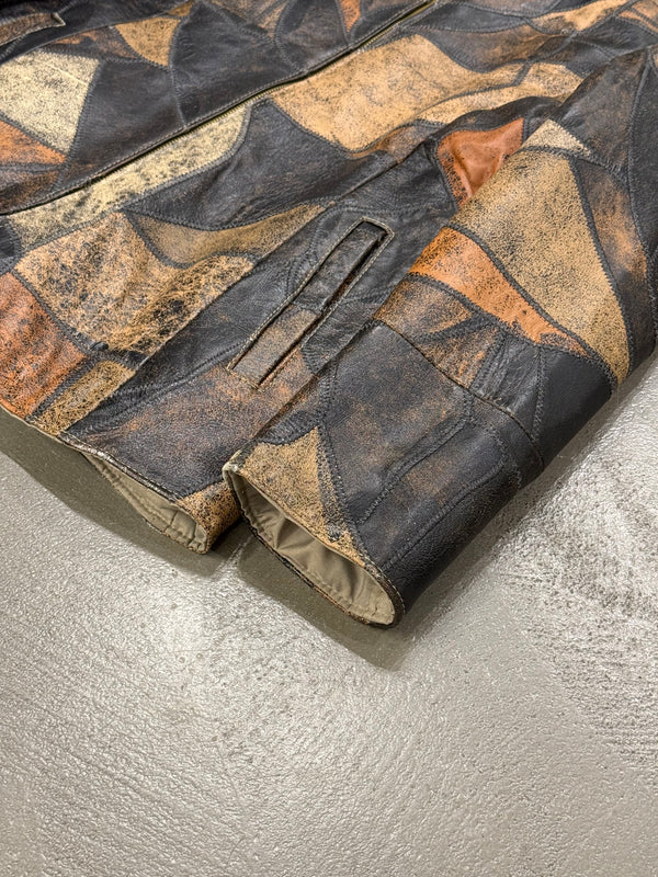 2000s Dolce & Gabbana patchwork 2-in-1 reversible leather jacket