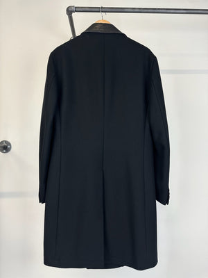 AW2001 Helmut Lang double breasted leather mask coat