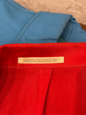 S/S2005 Yohji Yamamoto runway asymmetrical red ramie jacket