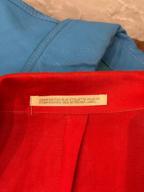 S/S2005 Yohji Yamamoto runway asymmetrical red ramie jacket