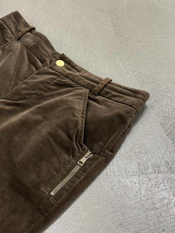 2003 Gucci by Tom Ford zipper flared velour pants