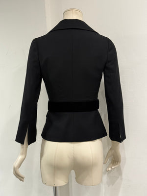 2000s Dolce & Gabbana velvet detail tailored blazer
