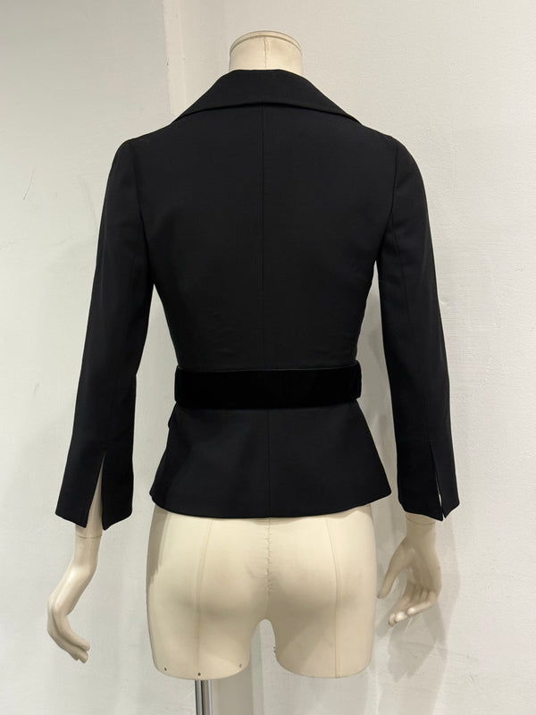 2000s Dolce & Gabbana velvet detail tailored blazer