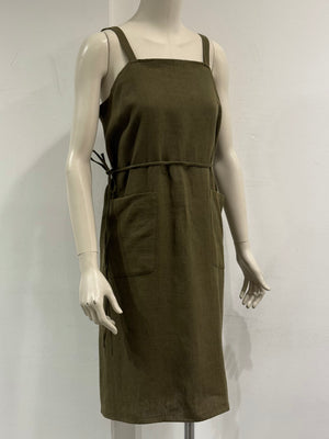 1990s Prada linen wrap dress