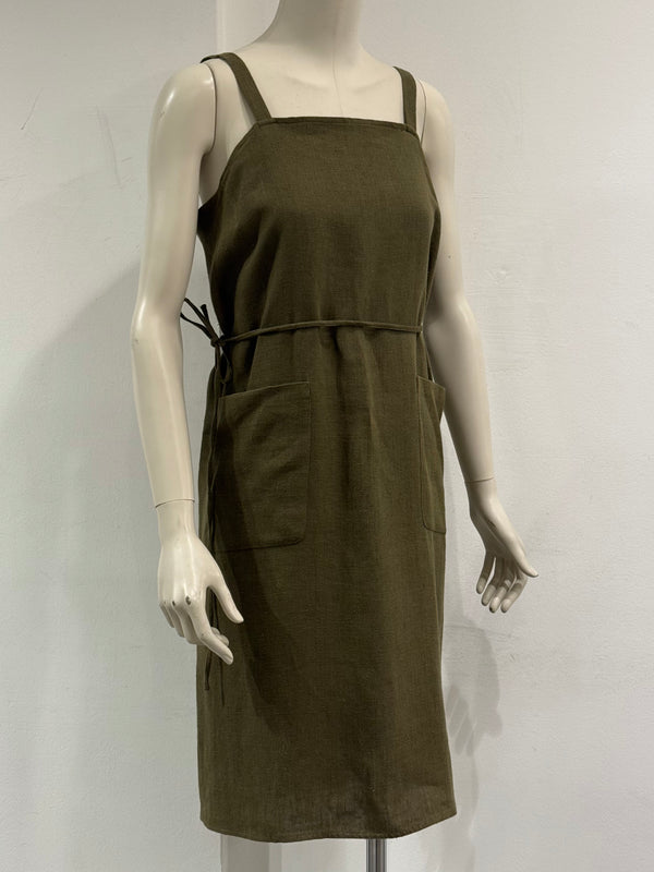 1990s Prada linen wrap dress