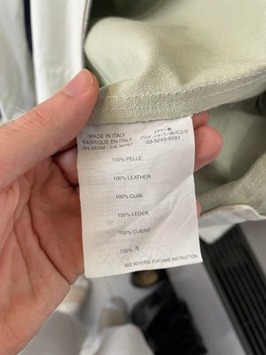 2000s Prada Red Line moto white leather jacket