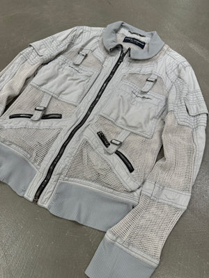 S/S 2004 Dolce & Gabbana grey mesh bomber jacket