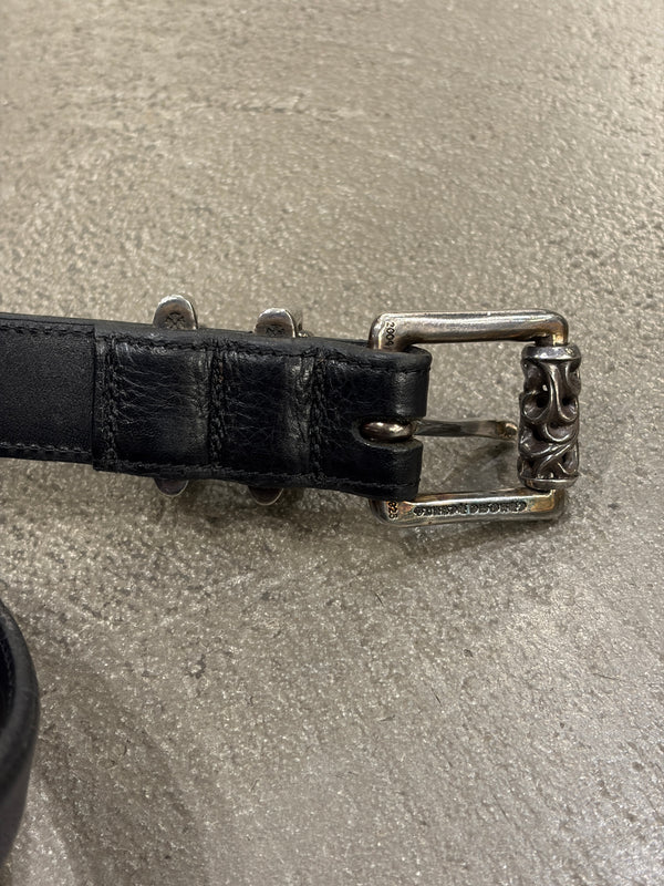 Chrome Hearts 1 inch 3-piece leather roller belt