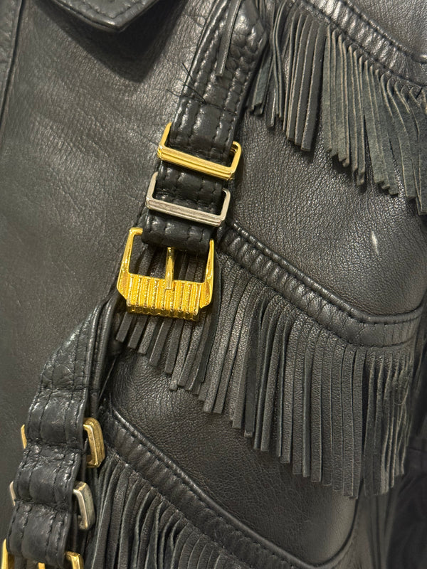 A/W1992 Gianni Versace bondage fringe leather vest