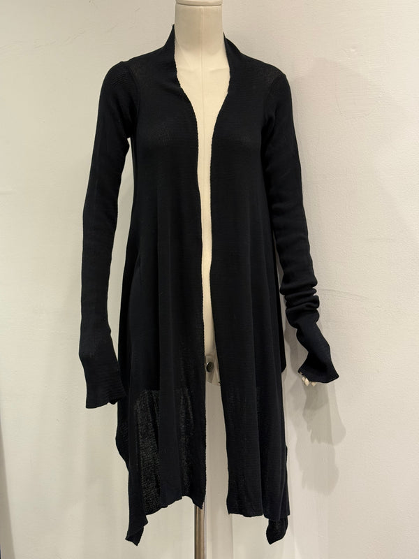 2000s Rick Owens asymmetrical long cardigan