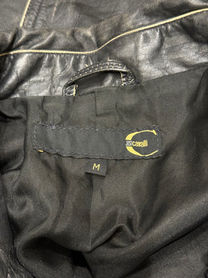 2000s Cavalli faded distressed leather jacket