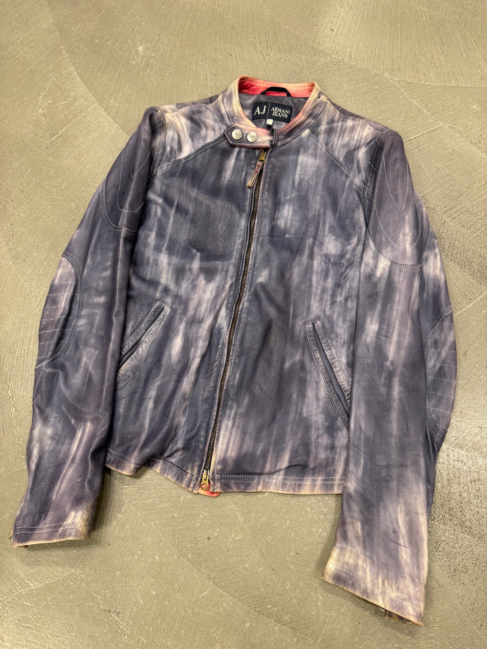 2000s Armani tie dye leather jacket