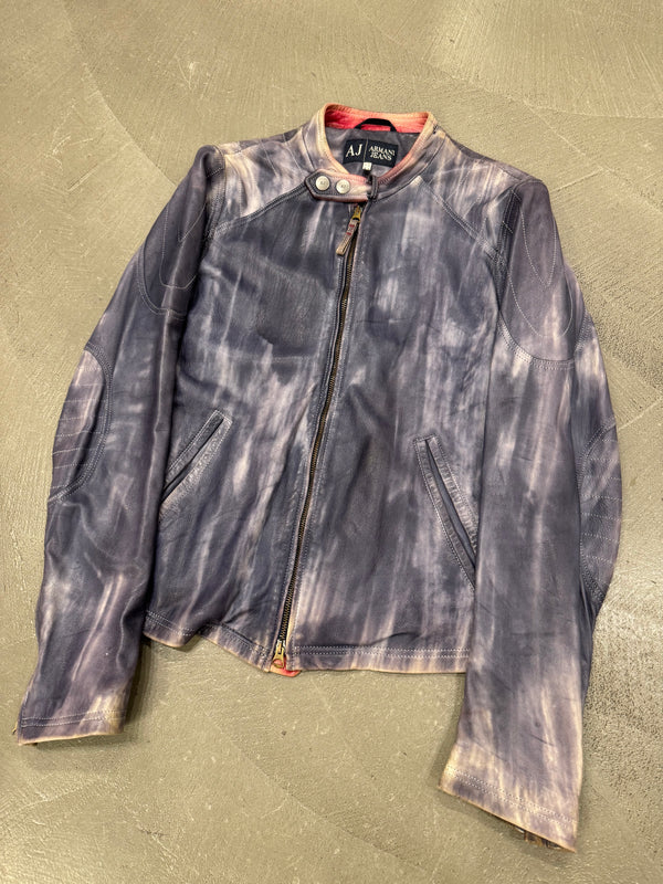 2000s Armani tie dye leather jacket
