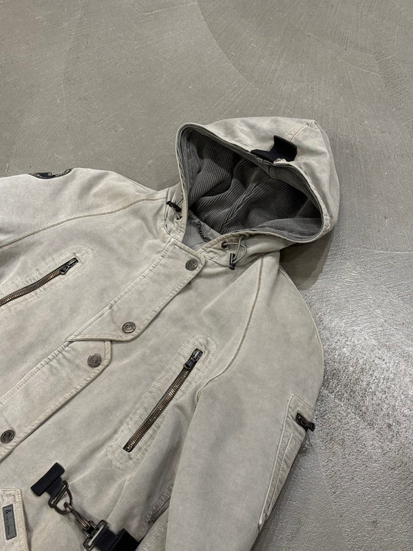 2000s Dolce & Gabbana hooded military parka with adjustable straps