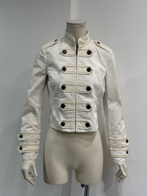 1990s Jean Paul Gaultier white military napoleon jacket
