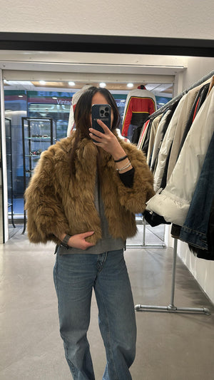 1990s Plein Sud real fur cropped jacket