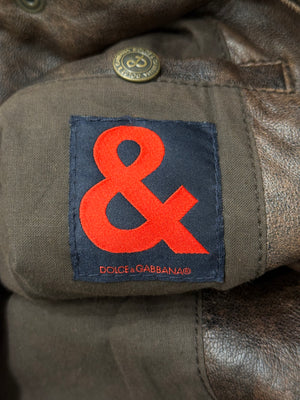 2000S Dolce & Gabbana military cargo leather vest