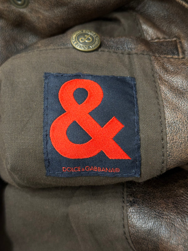 2000S Dolce & Gabbana military cargo leather vest