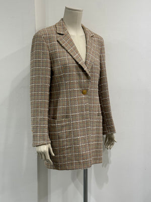 1990s Salvatore Ferragamo checked wool coat