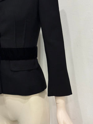 2000s Dolce & Gabbana velvet detail tailored blazer