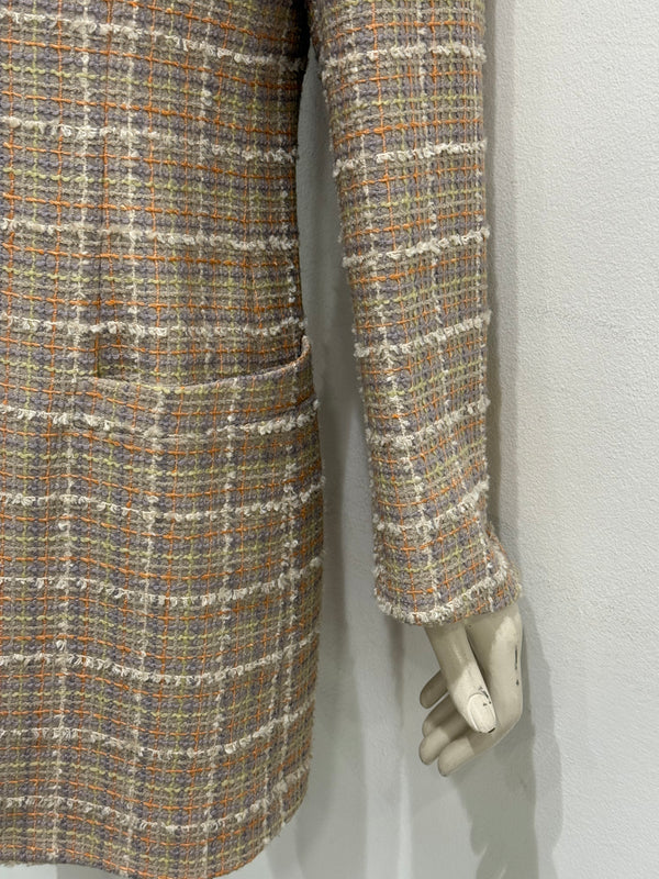 1990s Salvatore Ferragamo checked wool coat