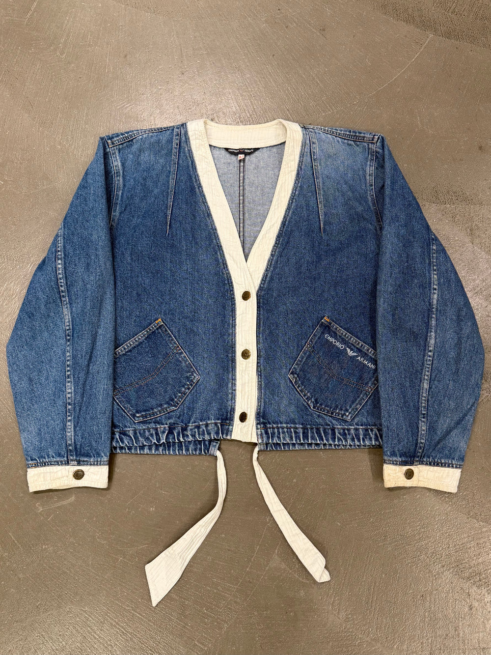 1990s Emporio Armani cropped denim jacket