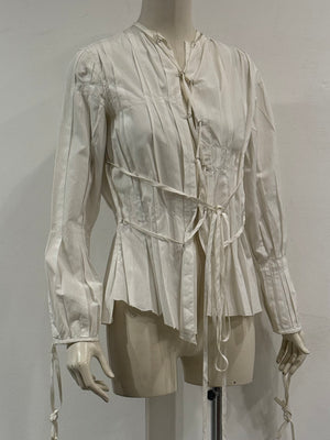 2000s Jean Paul Gaultier white blouse with tie details