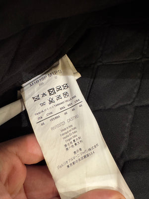 2014 Emporio Armani asymmetrical lozenged biker leather jacket