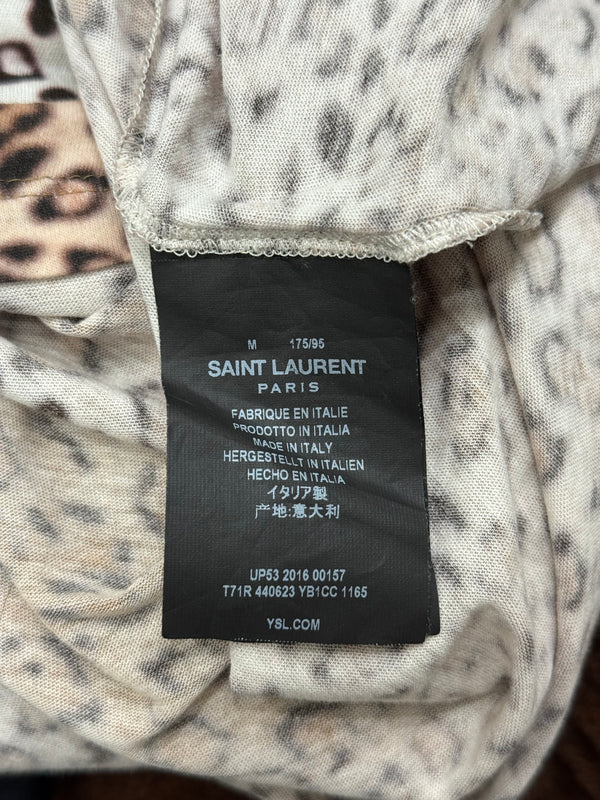 Saint Laurent by Hedi Slimane animal leopard printed tee shirt