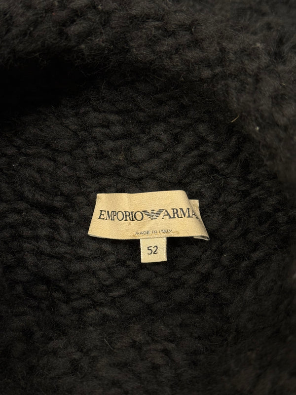 1990s Emporio Armani patchwork heavy hand knitted sweater