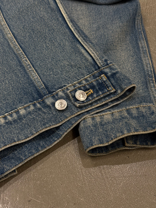 2016 Balenciaga back embroidered logo denim jacket