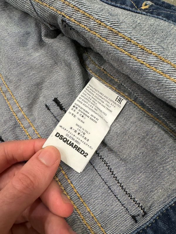 2016 Dsquared2 bondage straps zipper denim vest