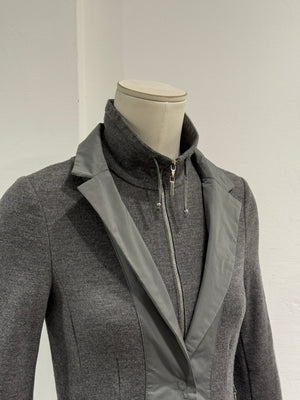 2000s Brunello Cucinelli layered wool zip blazer