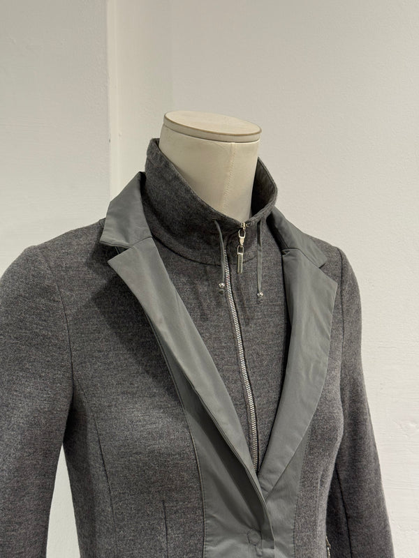2000s Brunello Cucinelli layered wool zip blazer