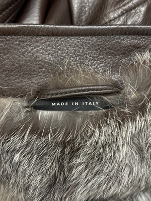 2000s Gucci by Tom Ford fur lining leather bomber jacket