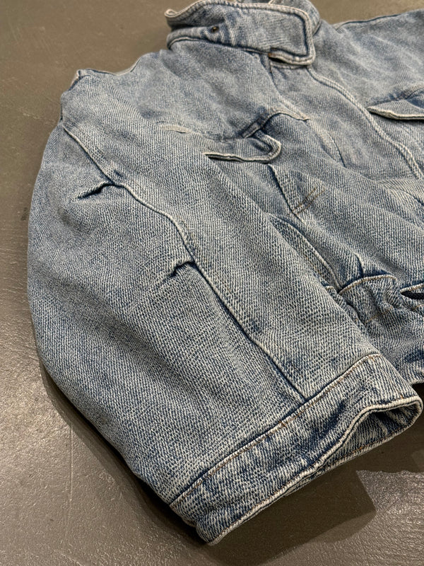 1980s Armani heavy boxy denim padded jacket
